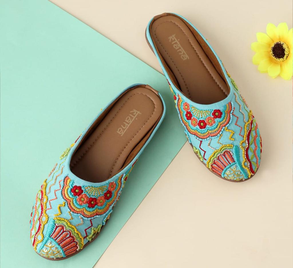 Kiana Fancy Wear Women Embroidered Indian Mojari Collection